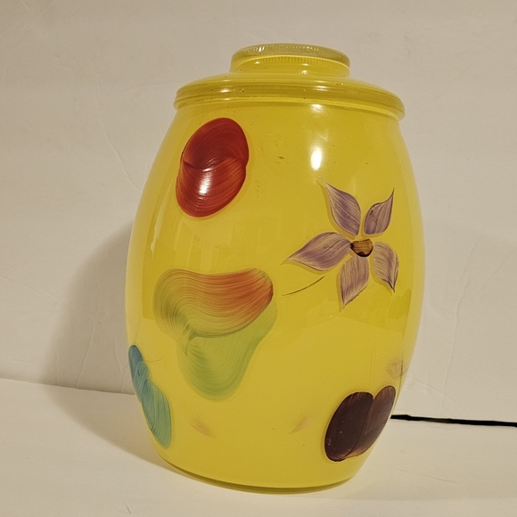 collins Kitchen Vintage Bartlett Collins Yellow Glass Cookie Jar